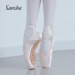 Sansha 法国三沙公主芭蕾舞足尖鞋缎面练功鞋皮底舞蹈鞋硬鞋DP801/American