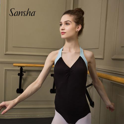 Sansha 法国三沙夏季新款成人芭蕾舞练功服成人吊带连体舞蹈服