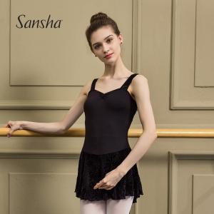 Sansha 法国三沙成人芭蕾舞练功服成人背心连体短裙舞蹈连体服