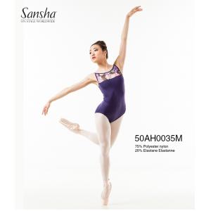 Sansha 法国三沙芭蕾舞成人练功服女吊带芭蕾连体服印花蕾丝舞蹈服