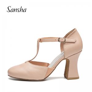 sansha法国三沙拉丁舞鞋成人高跟包头室外舞蹈鞋国标舞鞋