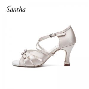 sansha法国三沙拉丁舞蹈鞋恰恰舞国标舞鞋专业高跟舞蹈鞋
