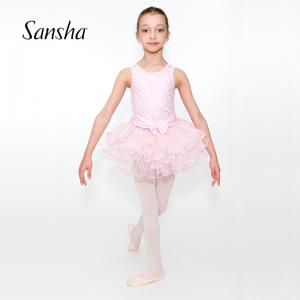 Sansha 法国三沙儿童芭蕾舞tutu纱裙舞蹈练功服连体裙体操演出服