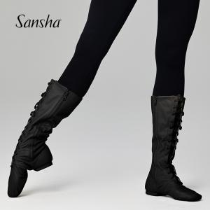 sansha 三沙芭蕾舞剧院靴 民族舞古典绑带款长筒靴侧边拉链舞蹈靴（定制）