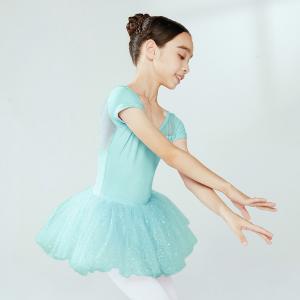 sansha 三沙儿童芭蕾舞练功服 短袖舞蹈连体服亮片蓬蓬裙表演TUTU