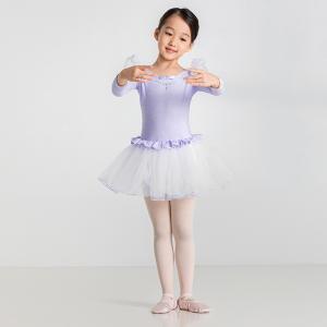 sansha 三沙舞蹈服女 儿童芭蕾舞服表演TUTU裙秋冬长袖练功连体服
