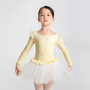 sansha 三沙舞蹈服女 儿童芭蕾舞服表演TUTU裙秋冬长袖练功连体服