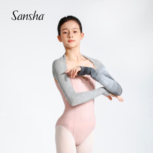 sansha三沙舞蹈护肩长袖女 芭蕾舞秋冬保暖热身短上衣针织小毛衫
