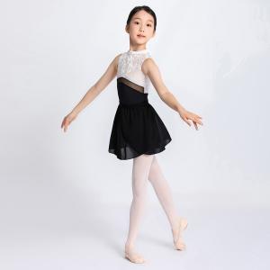 sanhsa 三沙儿童舞蹈连体服 钻石绒高领无袖芭蕾舞练功服开裆形体