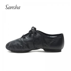 Sansha 法国三沙爵士鞋 皮制儿童软底现代舞鞋系带瑜伽鞋舞蹈鞋