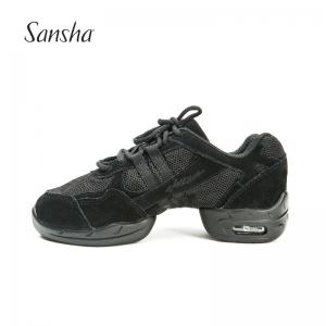 Sansha 法国三沙健身运动软底舞蹈鞋牛皮橡胶现代舞鞋专业两片底