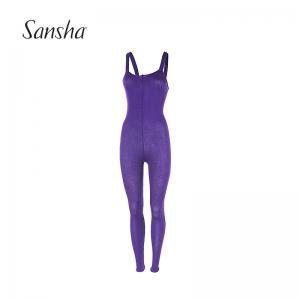Sansha 法国三沙成人芭蕾舞连体服女吊带弹力热身保暖针织连身裤